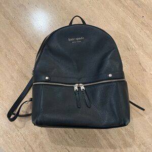 Kate Spade Black Textured Backpack